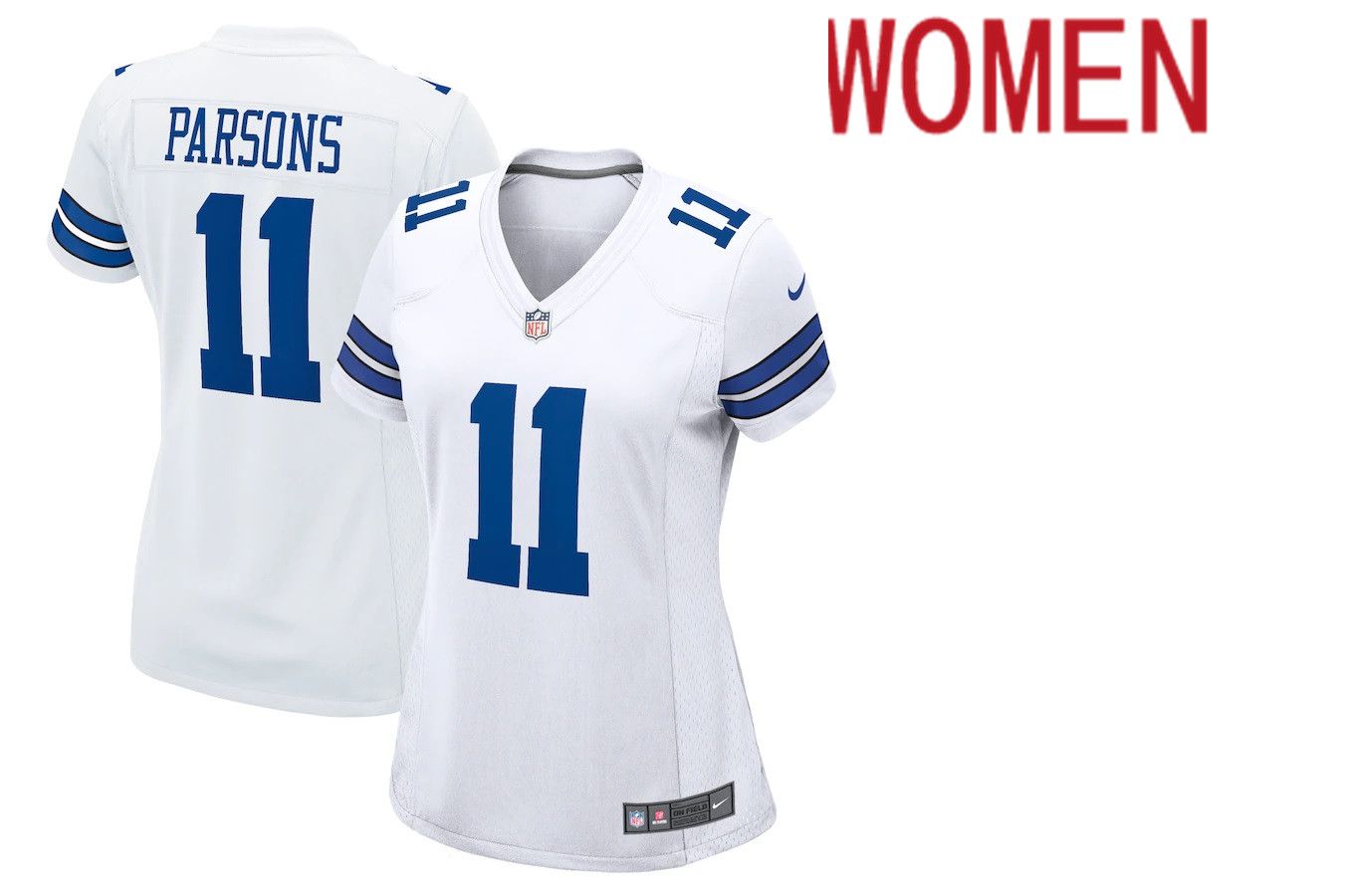 Women Dallas Cowboys 12 Micah Parsons Nike White Game NFL Jersey